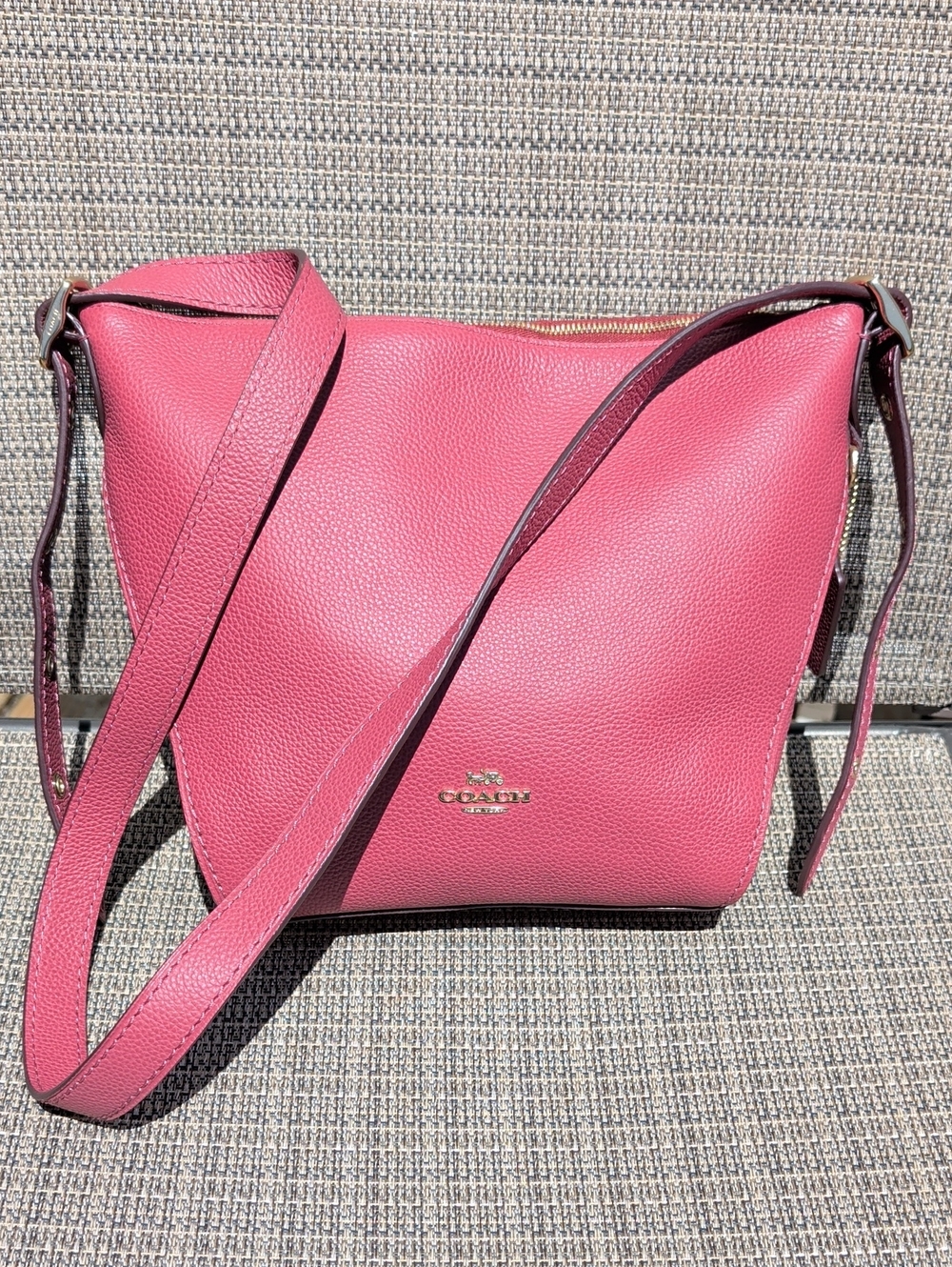 Coach Pebbled Leather Dufflette Hobo Dark Berry (21377) NWOT